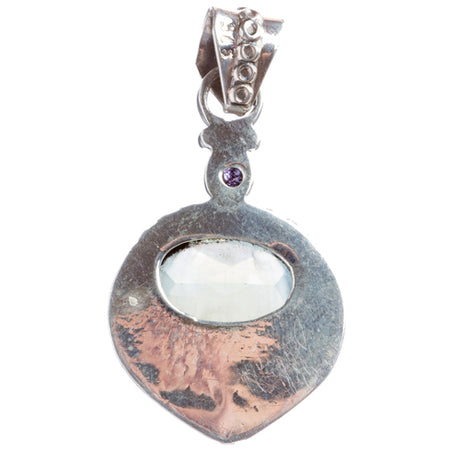 925 Sterling Silver Natural Gemstones Amethyst Pendant FJSVP2090