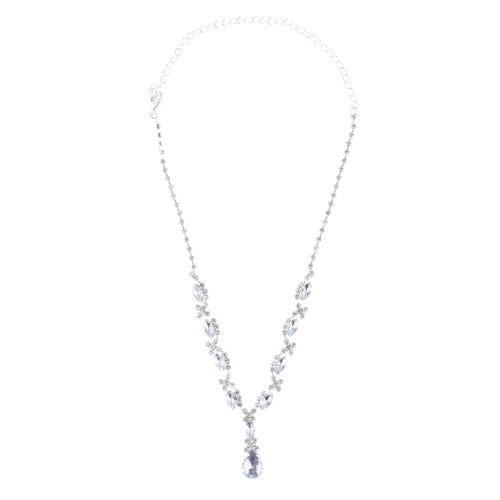 Bridal Wedding Jewelry Set Crystal Rhinestone Patterned Beautiful Necklace SV - Accessoriesforever