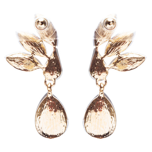 Gorgeous Chic Unique Simple Bridal Teardrop Dangle Fashion Earrings Gold Blue - Accessoriesforever