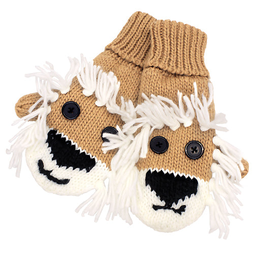 Knitted Fun 3D Animal Soft Mittens Gloves Camel Lion - Accessoriesforever