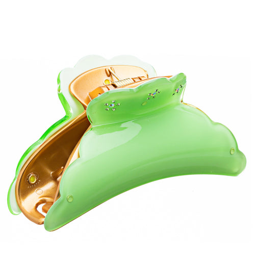 Austrian Crystal Woman Hair Claw Clip Green NEW - Accessoriesforever