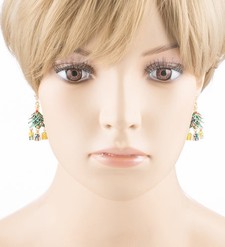 Christmas Jewelry Crystal Rhinestone Holiday Gift Present Tree Earrings E886 - Accessoriesforever