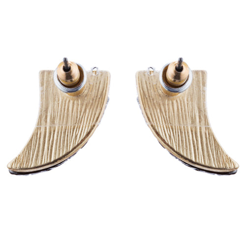 Fun Cute Adorable Horn Design Fashion Stud Style Earrings E987 Brown