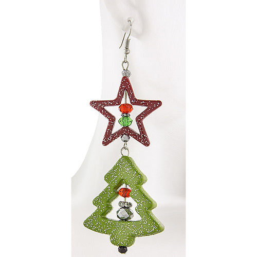 Christmas Jewelry Holiday Xmas Tree Design Fashion Dangle Earrings E1189 Multi - Accessoriesforever