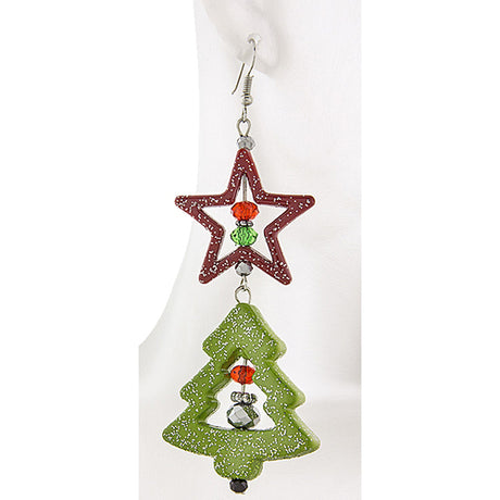 Christmas Jewelry Holiday Xmas Tree Design Fashion Dangle Earrings E1189 Multi