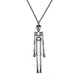 Halloween Costume Jewelry Articulate Skeleton Pendant Necklace N109 Black