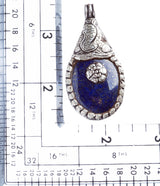 Sterling Silver Natural Gemstones Lapis Pendant FJSVP2063