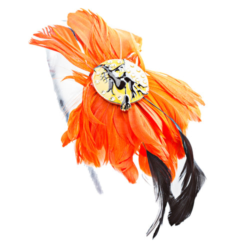 Chic Fashion Eye-Catching Charm Bright Colored Feather Hair Headband H482 Orange
