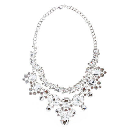 Bridal Wedding Jewelry Crystal Rhinestone Exquisite Multi Strand Necklace JS514S - Accessoriesforever