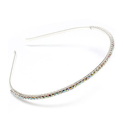Bridal Wedding Hair Headband Rhinestone 1 Row AB