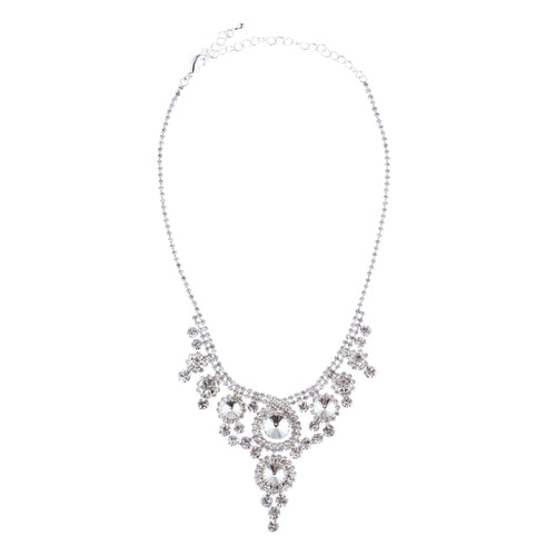 Bridal Wedding Jewelry Crystal Rhinestone Stunning Shine Necklace Set J679 SV