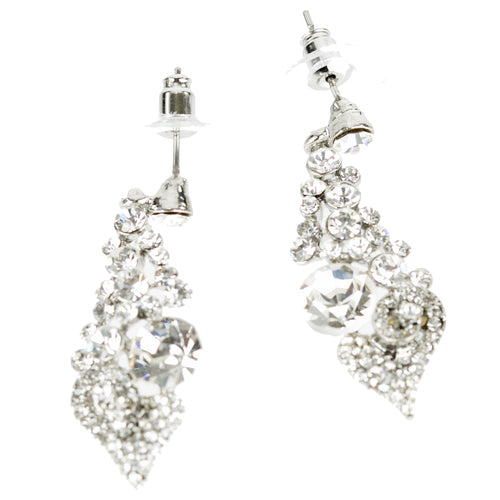 Bridal Wedding Prom Jewelry Chic Sparkling Crystal Rhinestone Earrings E1192 SV - Accessoriesforever