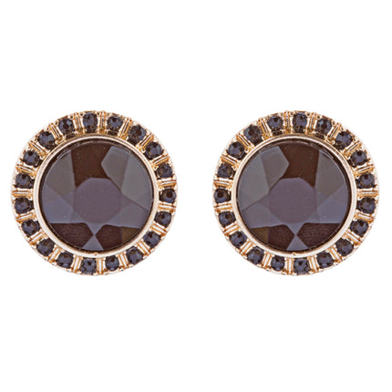 Glamorous Sparkle Bold Fashion Statement Necklace Earrings Set JN290 Gold Black