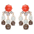 Contemporary Fashion Crystal Rhinestone Daring Design Dangle Earrings E852 Brown