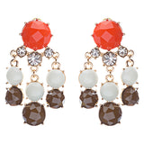 Contemporary Fashion Crystal Rhinestone Daring Design Dangle Earrings E852 Brown