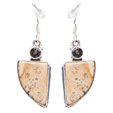 925 Sterling Silver Natural Gemstones Jasper Dangle Earrings FJSVE2124