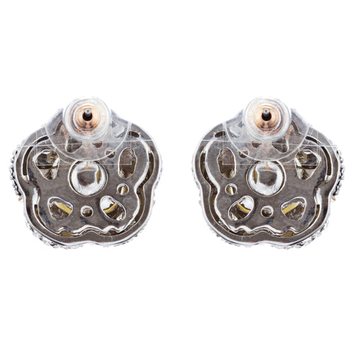 Sophisticated Classic Gorgeous Two-Tone Crystal Rhinestone Earrings E994 GDSV