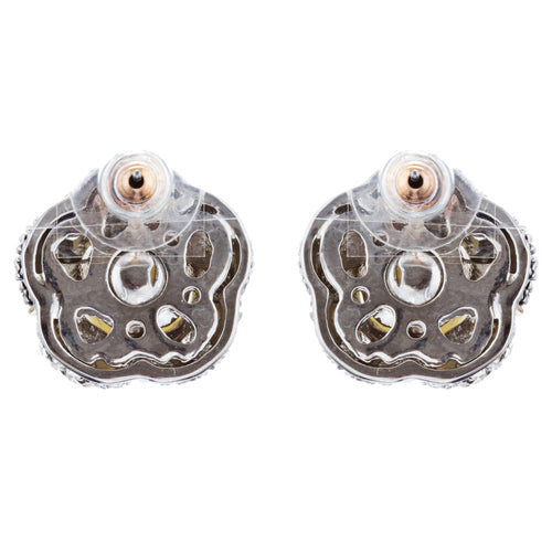 Sophisticated Classic Gorgeous Two-Tone Crystal Rhinestone Earrings E994 GDSV