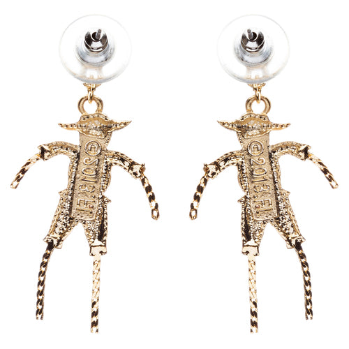 Halloween Costume Jewelry Crystal Rhinestone Detailed Scarecrow Earrings E794 OR - Accessoriesforever