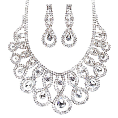 Bridal Wedding Jewelry Crystal Rhinestone Exquisite Tear Drop Earrings J587Clear