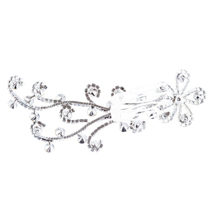 Bridal Wedding Prom Jewelry Rhinestone Simple Floral Decorative Hair Comb - Accessoriesforever