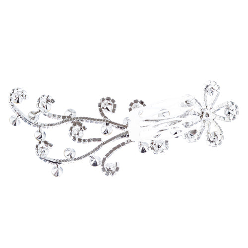 Bridal Wedding Prom Jewelry Rhinestone Simple Floral Decorative Hair Comb - Accessoriesforever