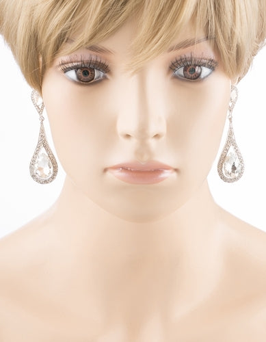 Bridal Wedding Jewelry Prom Beautiful Crystal Rhinestone Dangle Earrings E613 - Accessoriesforever