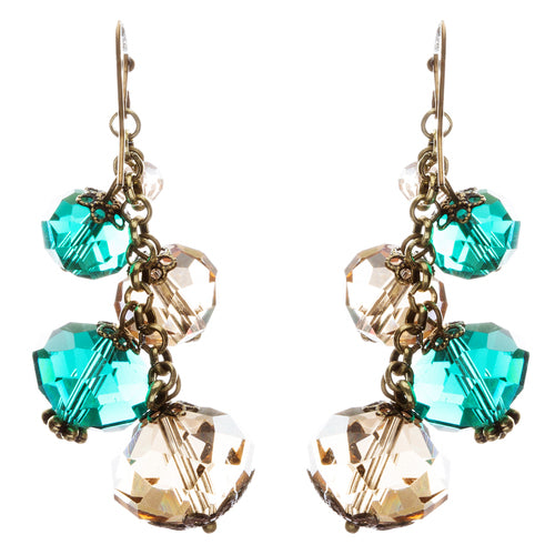 Modern Fashion Crystal Rhinestone Cute Cluster Design Dangle Earrings E833 Green