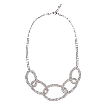 Bridal Wedding Jewelry Set Crystal Rhinestone Oval Link - Accessoriesforever
