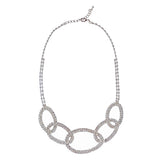 Bridal Wedding Jewelry Set Crystal Rhinestone Oval Link