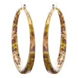 Fashion Hoop Earrings Painted Lucite Green