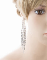 Bridal Wedding Jewelry Crystal Rhinestone Linear Drop Dangle Earrings E984 SV