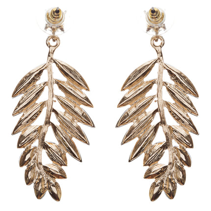 Stunning Beautiful Crystal Rhinestone Leaf Linear Drop Statement Earrings Gray - Accessoriesforever