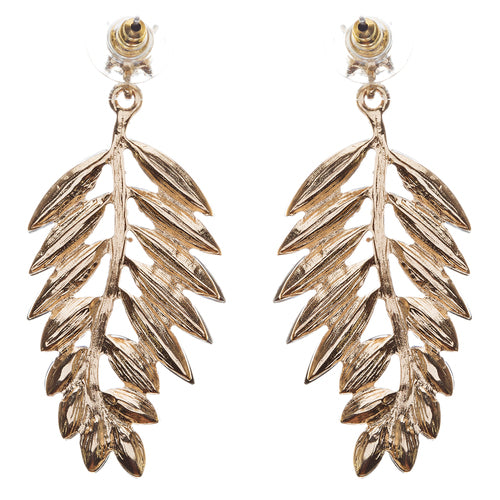 Stunning Beautiful Crystal Rhinestone Leaf Linear Drop Statement Earrings Gray - Accessoriesforever
