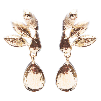 Gorgeous Chic Unique Simple Bridal Teardrop Dangle Fashion Earrings Gold Green - Accessoriesforever