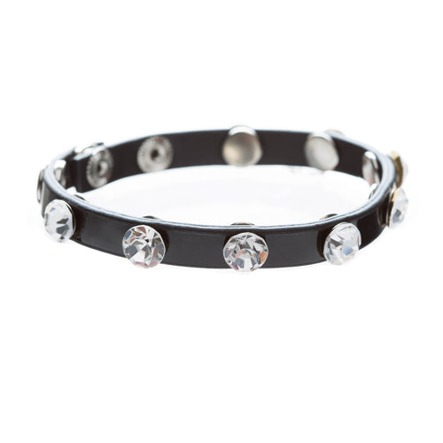 Simple Beautiful Stylish Crystal Rhinestone Studs Fashion Wrap Bracelet Black