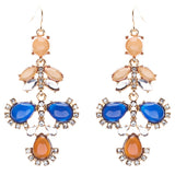 Modern Fashion Crystal Rhinestone Beautiful Floral Design Necklace E819 Navy