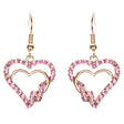 Valentines Jewelry Beautiful Crystal Rhinestone Hearts Earrings E907 Pink