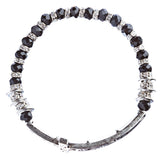 Lovely Crystal Rhinestone Cross Design Fashion Statement Bracelet B472 Black