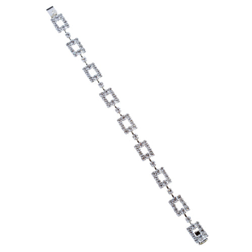 Bridal Jewelry Bracelet Rectangles Crystal Rhinestone