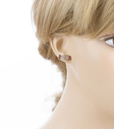 Fun Sweet Candy Crystal Rhinestone Enamel Small Fashion Stud Earrings Silver Red