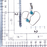 925 Sterling Silver Natural Gemstones Blue Topaz Pendant FJSVP2043