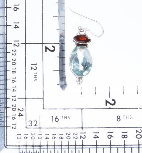 925 Sterling Silver Natural Gemstones Quartz Dangle Earrings FJSVE2097