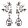 Gorgeous Chic Unique Simple Bridal Teardrop Dangle Fashion Earrings Gold Clear