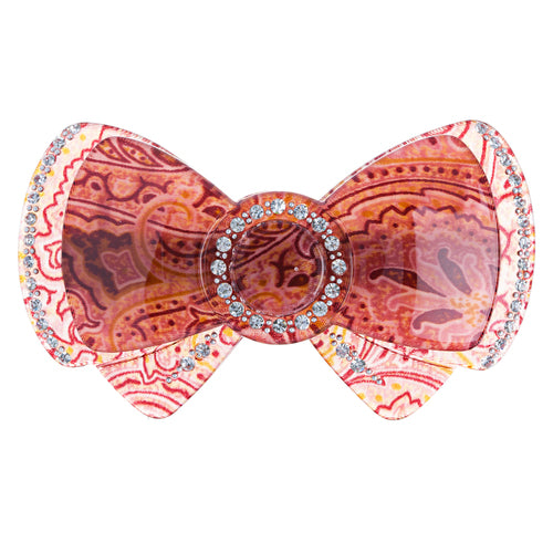 Woman Fashion Hair Barrette Clip Ribbon Pink Red NEW