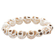 Halloween Costume Jewelry Skull Charms Design Stretch Bracelet Creme Nature