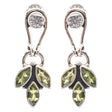 925 Sterling Silver Gemstones Natural Peridot Topaz Dangle Earrings FJSE2191