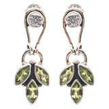 925 Sterling Silver Gemstones Natural Peridot Topaz Dangle Earrings FJSE2191