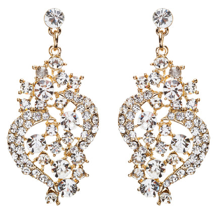 Bridal Wedding Jewelry Crystal Rhinestone Complex Design Necklace Set J539 Gold - Accessoriesforever