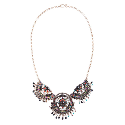 State-Of-The-Art Meticulous Dream Catcher Design Charm Necklace Set JN227 Black - Accessoriesforever